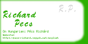 richard pecs business card
